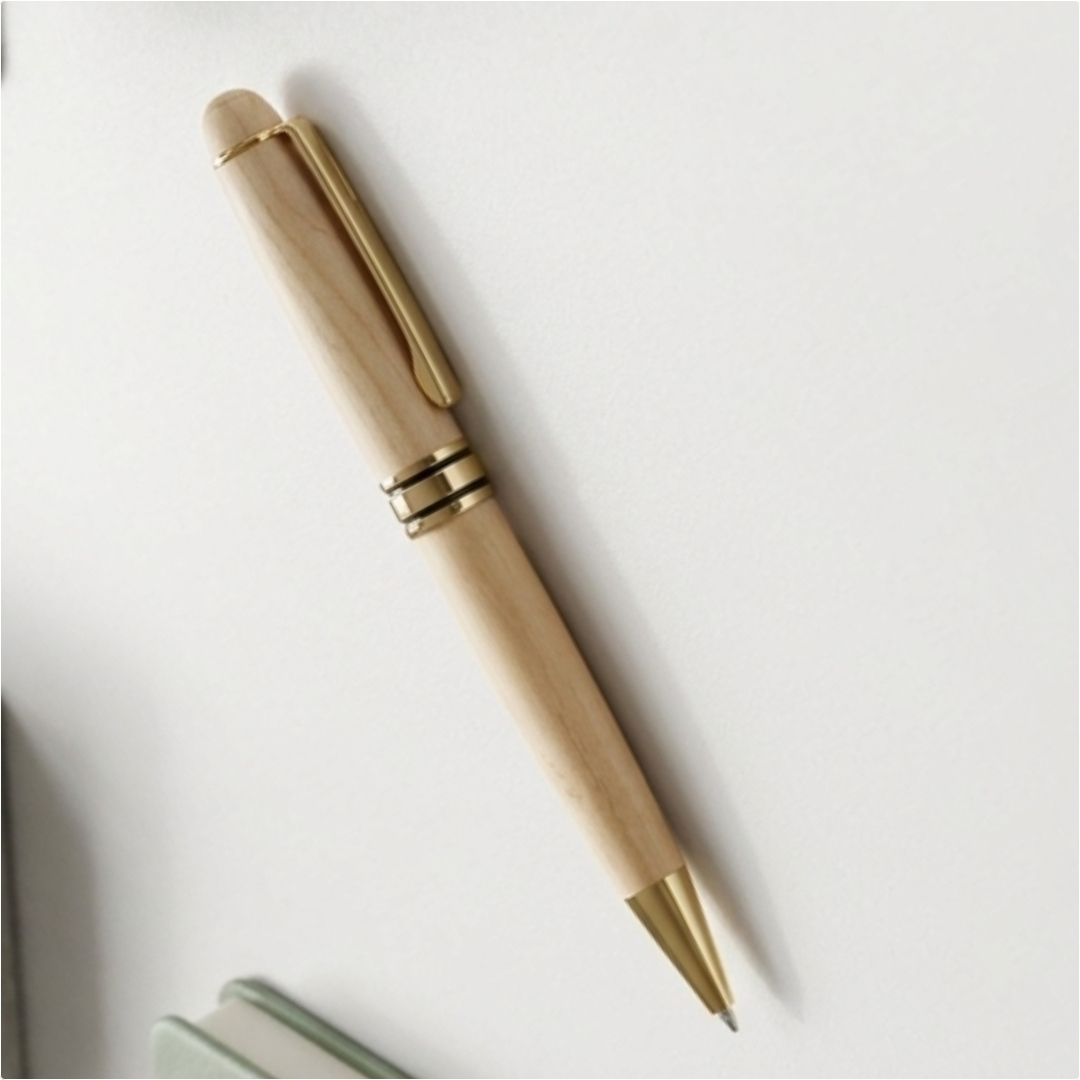 Wooden Finish Executive Metal Pen with Gold Trim